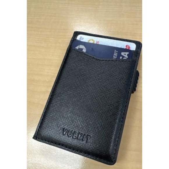 Men's Slim Wallet Pop Up Card Holder RFID Blocking Metal Wallet Minimalist - Picture 1 of 1